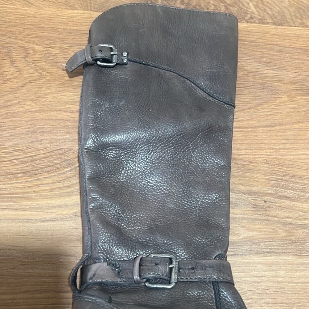 Frye Phillip Brown Leather Tall Western Riding Boots 3476847 Block Heel Size 6B - Picture 14 of 14
